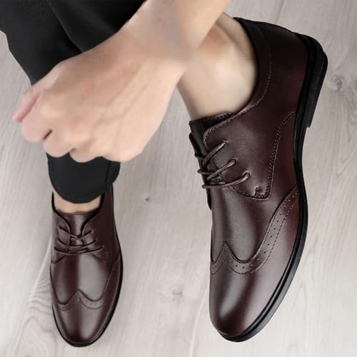 Quarter Brogue Formal Shoes Dress Oxford for Men's Top-Grain Leather Casual Business Anti-Slip Dress Lace-up Breathable Comfort Orthopedic2