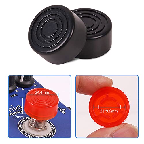 Image of Jiayouy Guitar Effect Pedal Footswitch Toppers Foot Nail Cap Protection Cap for Guitar Effect Pedal Protection Cap 20PCS /Set (Red)