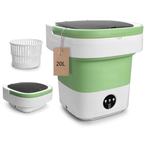 Portable Washing Machine, 20L Upgraded with Spin Basket Laundry Machine, 3 Modes Deep Cleaning,...