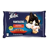  Felix Alimento para Gatos Fantastic Sabor Carne, 4 x 85g