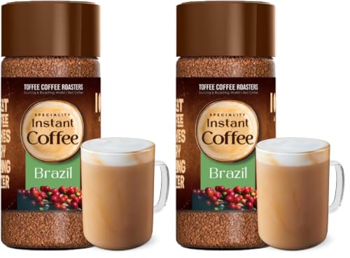 Image of Toffee Coffee Roasters | Brazil Speciality Instant Coffee | As Seen On Shark Tank | 50 gm | Arabica | Ready in Seconds | Makes 25 Cups (Pack of 2)