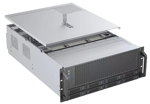 Image of Rosewill 4U Server Chassis Case|Supports up to 4 GPUs|8 Hot-Swap 3.5 inch /2.5 inch SATA /SAS up to 12Gbps|E-ATX Compatible|3x 12038 Hot-Swap Fans,2 Rear 8038 Fans|USB 3.2 Type-C|With Rail Kit-RSV-AI01