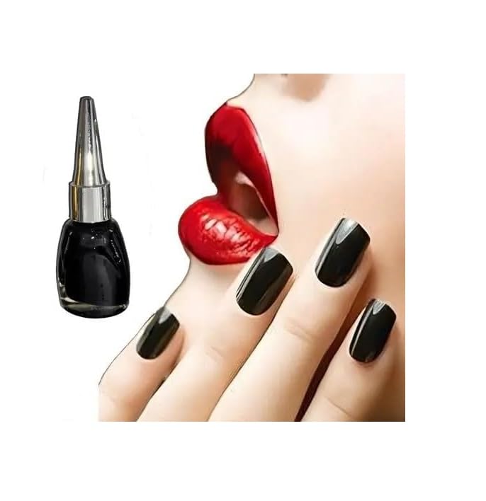 Truvic Black Quick Dry Matte Finish Nail Polish For Womens Black Color Nail Paint (Pack of 1)-image-36