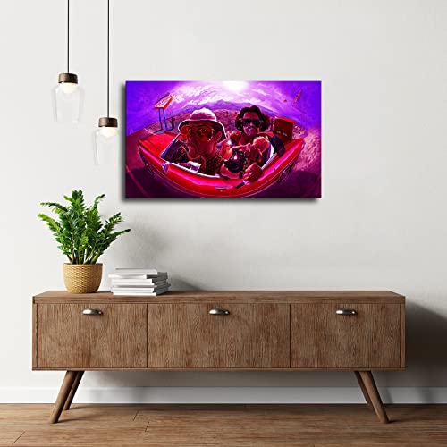 Fear And Loathing In Las Vegas Comedy Classic Funny Movie Poster Canvas Painting Creativity Posters And Print Wall Art Picture For Modern Living Room Home Decoration (16X24Inch-Framed) #TOP3