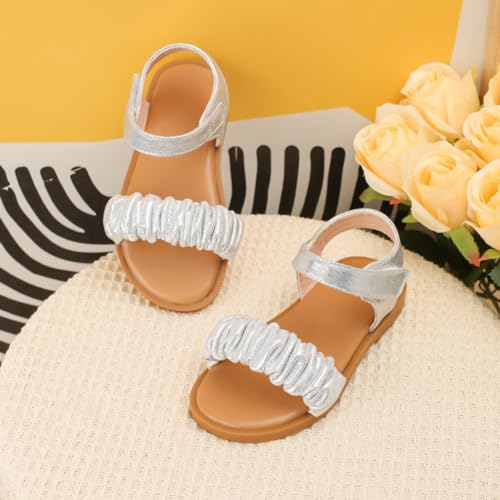 Girls Dress Shoes Classic Open Toe Summer Flat Sandals (Toddler/Little Kid)2
