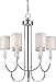 Forte 7042-06-05 Six Light Chandelier, Chrome Finish Fabric Shade