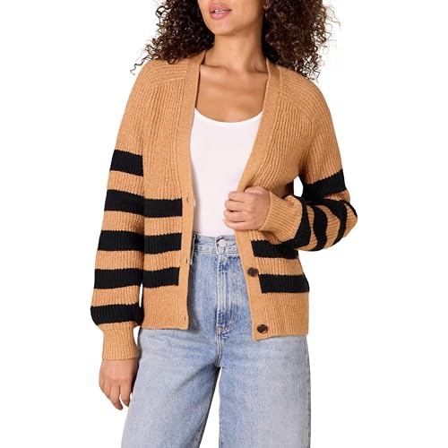 Image of Amazon Essentials Women's Soft Touch Ribbed Blouson V-Neck Cardigan Sweater