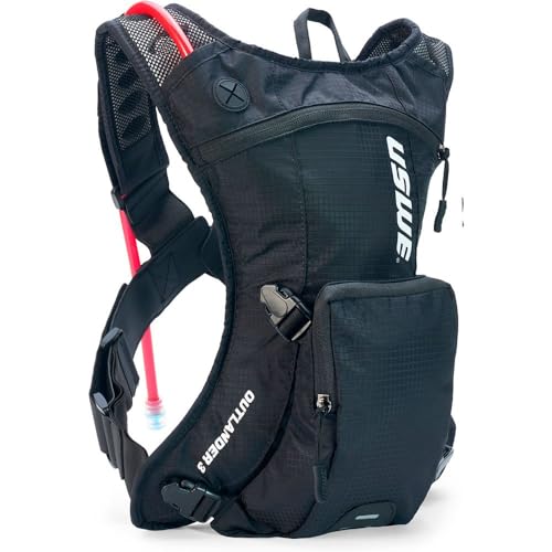 USWE Outlander 3L Extra Small Hydration Pack with 1.5L/50 oz Water Bladder, Hydration Backpack - Backpack for Cycling, MTB, Trail Running & More, Carbon Black