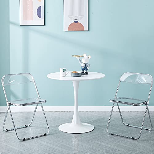 31.5" Modern Tulip Dining Room Table ， White Round Table，End Table ，Leisure Coffee Table，Kitchen Table Small Office Tablefor 1-4 People(Tulip White Table) (31.5) #TOP3