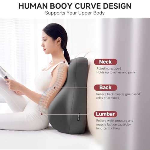 GDLKPS Multi-Position Wedge Pillow for Back Support,Multifunctional Positioning pad with Memory Foam can be Used for Heartburn, Acid Reflux, Back Pain, Neck Pain Relief. (Pure Gray) — view 3
