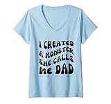 Photo Gallery donna divertente halloween dad i created a monster she calls me dad maglietta con collo a v Photo Gallery donna divertente halloween dad i created a monster she calls me dad maglietta con collo a v