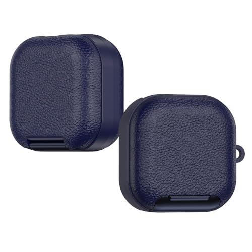 Étui Samsung Galaxy Buds4 Pro en cuir bleu marine antichoc avec béquille