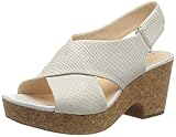 Absatzhöhe: 7.5 centimeters Clarks Damen Maritsa Lara Slingback Sandalen, Weiß (White Snake White Snake), 36 EU