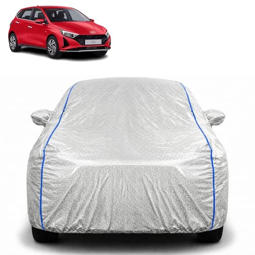 Image of Waterproof Car Cover for Hyundai i20 | All Weather Protection | UV Resistant & Dustproof | Soft Cotton Lining to Prevent Scratches | Triple Stitched with Mirror Pockets & Elastic Hem