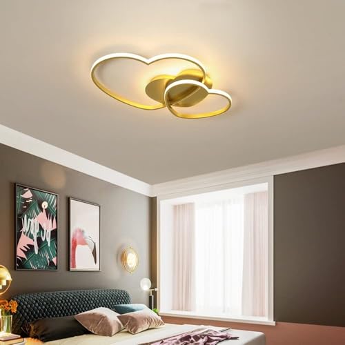 Plafonnier cœur LED à intensité variable pour chambre de mariage - 3