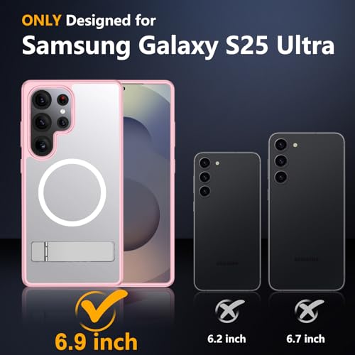 Image of SPIDERCASE Only for Samsung Galaxy S25 Ultra Case, Magnetic with [3 Stand Ways][ Military Grade Drop Protection] with Invisible Stand Shockproof Slim Case for S25 Ultra 5G 6.9'',Pink