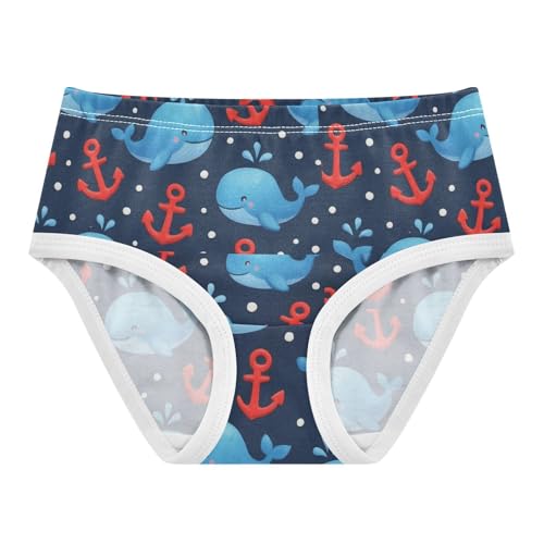 Joisal Cute Blue Whales Anchor Girls Underwear Toddlers 2t Cotton Panties Little Girl Animals Undies Kids Briefs