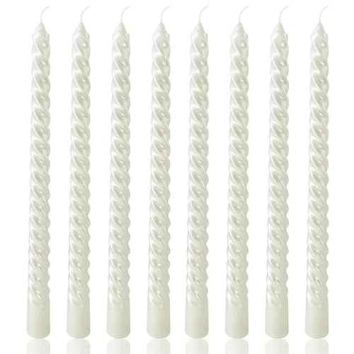 VIKY® 8 Stück Tropffreie Spitzkerzen 25 cm Lang - 8x Reine Weiße...