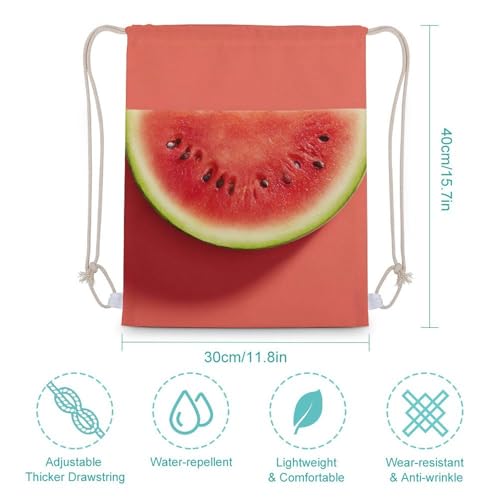 Drawstring Backpack Foldable Draw String Bags Watermelon Slice Sackpack Sports Gym Bag for Shopping Yoga2
