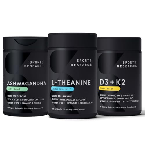 Sports Research® Ashwagandha Softgels with Coconut MCT Oil - Natural Ayurvedic Adaptogen Made with Shoden® Ashwa for Relaxation, Calm & Sleep Support - Gluten Free & Vegan Friendly - 120 Count