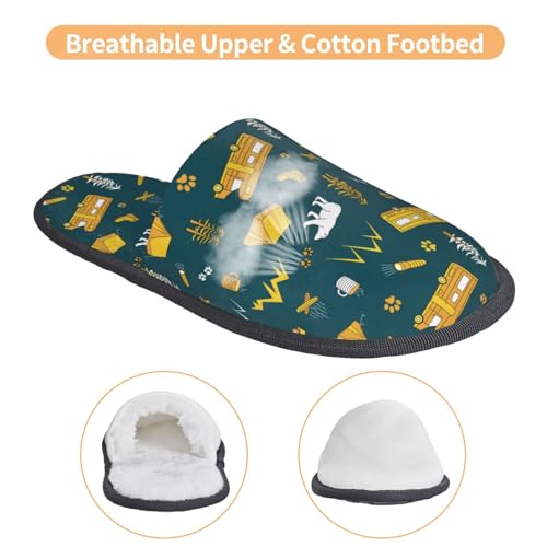 Camping Print Women Slippers Home Furry Shoes Keep Men Couples Shoes Warm For Women-4