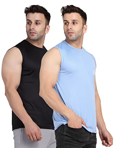 Image of Men's Regular Fit Sleeveless T-Shirt (Pack of 2)
