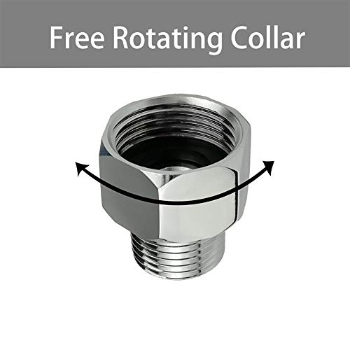 Metals Brass Pipe Fitting,Adapter 3/4”GHT Female Thread (Swivel) x 1/2” NPT Male Threaded Connector,Garden Hose Connector, Garden Hose to Shower adapter,Chrome (3/4GHT female X 1/2NPT male) - Thumbnail 2