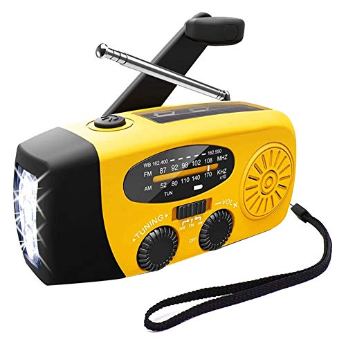 Solar Radio Kurbelradio AM/FM Wiederaufladbare Radio Wasserdicht LED Dynamo Lampe Powerbank Für Wandern,Camping,Ourdoor
