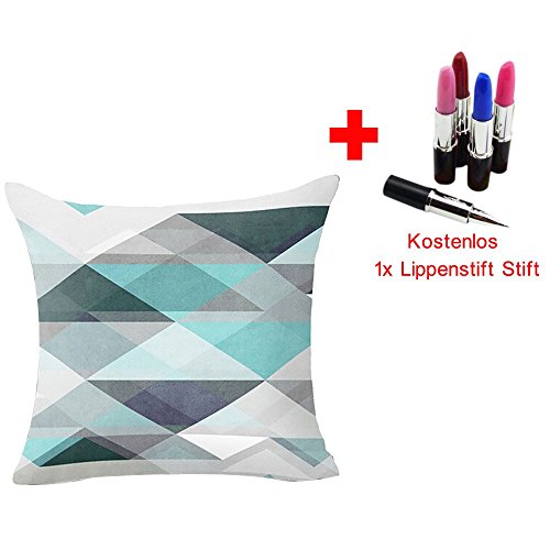 Ronamick Kissenbezug Kissenhülle Almohada Funda De Cojín (45 x 45 cm ronamick alta cubierta almohada cintura Cojín Sofá Hogar Decoración geométrica, D, 45cm*45cm