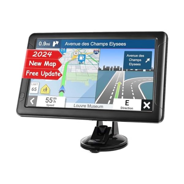 GPS Navigation for Car Truck – Navigation System 9 Inchs Touchscreen Navigator with 2024 US/CA/MX Maps, Free Lifetime Map Updates, Voice Broadcast, Speed Camera Warning, Vehicle