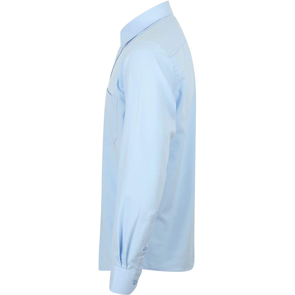 Henbury - Camisa Transpirable para Trabajar de Manga Larga accion Anti-Bacterial Hombre/Caballero - Trabajo/Fiesta/Verano (Pequeña (S)) (Azul Marino)