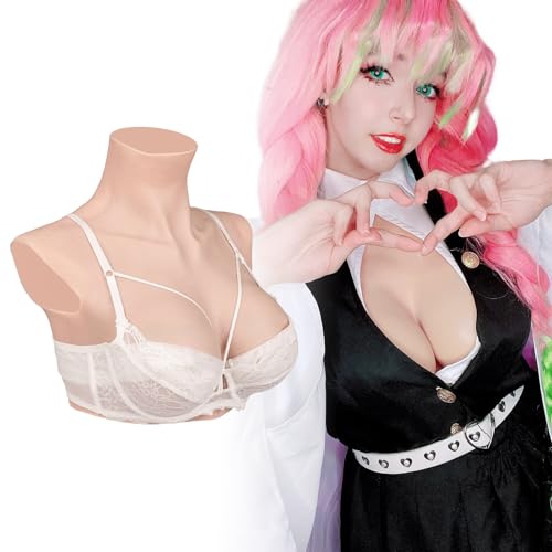 Fausse poitrine transgenre Minaky D Cup blanche pour sublimer vos tenues de soirée