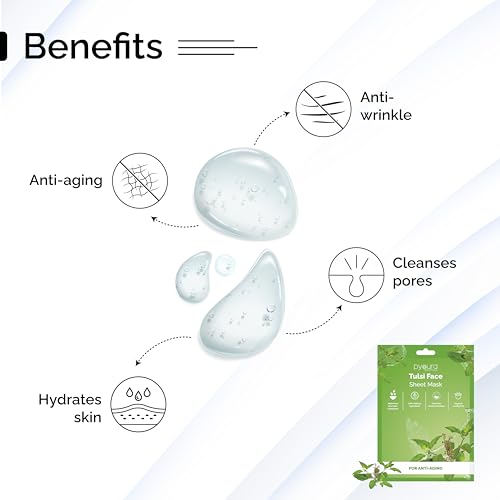 pyoura Tulsi Healing Face Sheet Mask | Tulsi Extract, Refreshes Skin, Helps manage Fine Lines, Alcohol & Paraben-Free, For All Skin Types, Vegan & Cruelty-Free | Pack of 2, Each 23g 3 411zoymTFmL. SL500