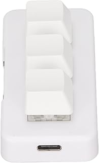 3 Key Gaming Keyboard, Macro Keypad, USB Mini 3 Key Keypad Mechanical Gaming PC Keyboards, RGB Backlit, Plug and Play. (White)