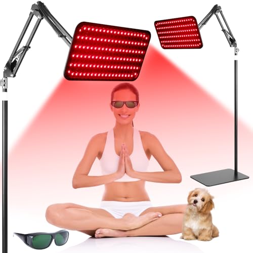 RAIPATH Red Light Therapy for Face Body Use, 3 in 1 Chip 940nm Red Infrared Light Therapy Lamp for Full Body, Extra Large High Power Panel, Adjustable Stand & Timer for Home Office Relaxation