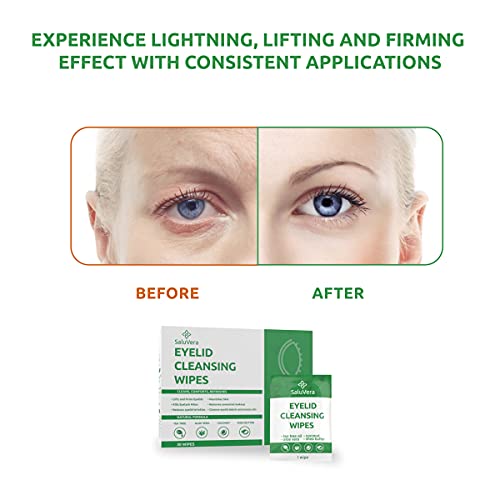 Saluvera Eyelid Wipes With Tea Tree And Aloe Vera | Eye Cleansing Wipes For Dry And Itchy Eyes Relief | Natural Ingredients Eyelid Scrub For Daily Usage - Pack Of 30 #TOP2