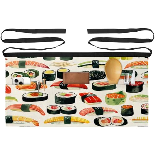 Demi-tablier de cuisine et pâtisserie lot de 3 pour préparer les sushis