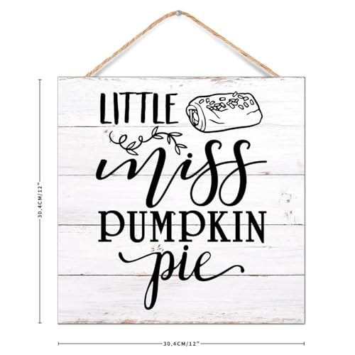 Panneau en bois inspirant Little Miss Pumpkin Pie pour decoration murale salon chalet 30x30 cm - 3