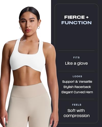 Image of Aoxjox Define Sculpt Racerback Sports Bra | women's workout fitness yoga crop tank, breathable fabric, 4-way stretch, moisture-wicking, gym essential