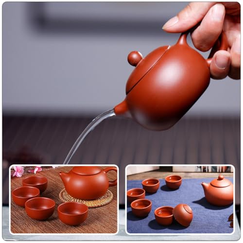 Set de té kung fu chino de arcilla morada con tetera tradicional y juego de 4 tazas 8