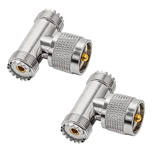 Conector coaxial Anina UHF macho a doble UHF hembra 2 unidades miniatura 1