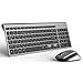 Price comparison product image Wireless Keyboard and Mouse Set,Compact Wireless Keyboard with Numeric Keypad and Ergonomic Quiet Mouse Full-size 2400 DPI for Windows by JOYACCESS,QWERTY UK layout-Black+Gray