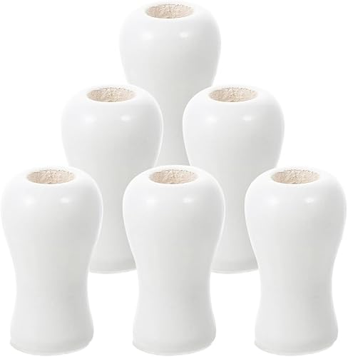 DECHOUS 6 pomos de cordón para persianas blancas, borlas de cordón de madera para persianas, pomos para persianas o persianas