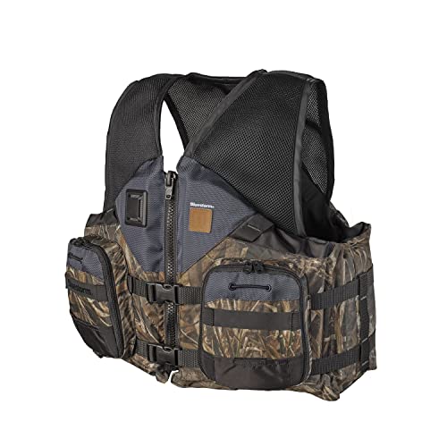 BLUESTORM Sportsman Life Jacket PFD for Adults - US Coast Guard (USCG) Approved Type 3 Life Vest Preserver for Fishing, Kayaking, & More (Max5 Camo, S/M)