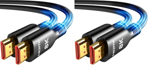 Image of Highwings Long HDMI Cable 25FT, 8K 4K HDMI 2.1 Cord Ultra High Speed 48Gbps (Pack of 2)