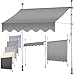 KESSER® Klemmmarkise mit Handkurbel Balkon | Balkonmarkise ohne Bohren | Markise UV-beständig höhenverstellbar & wasserabweisend | Sonnenschutz für Balkon Terrasse & Garten, Terrassenüberdachung 300cm