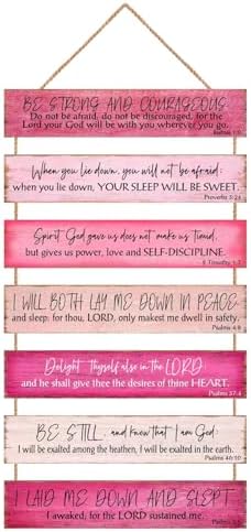 Sivgrrme Christian Wall Decor-Bible Verse Religious Prayers Art,Suitable For Living Rooms,Bedrooms,Classrooms,Meditation Rooms,Farmhouses, Offices (PINK)
