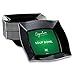Signature Heavyweight - BLACK - Square Plastic 14-oz Bowl Plate with Silver Rim 20 Ct. Disposable / Reusable