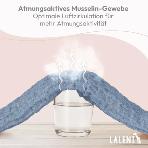 Laleni Spucktücher Baby im 5er Set aus Reiner Baumwolle - schadstofffreie Mulltücher weich 70x70 saugstarke Mussellintücher Baby - Musselin… – Ansicht 6