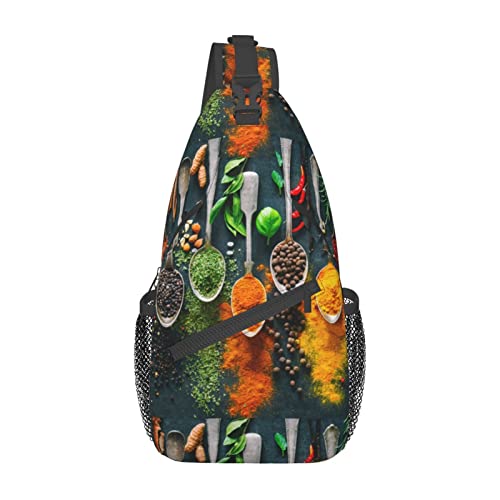 Sac de poitrine Condiments Spices noir et décontracté pour les voyages quotidiens des hommes
